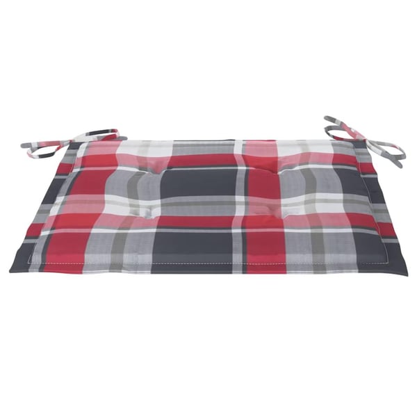vidaXL hynder til havestol 6 stk. 50x50x3 cm oxfordstof rødternet