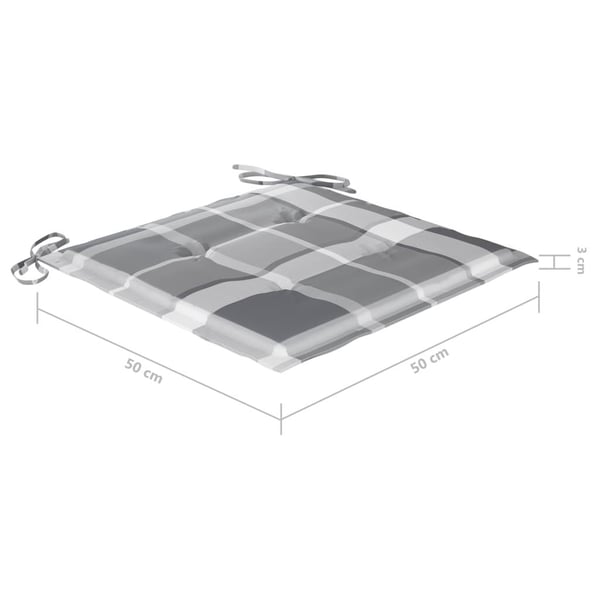 vidaXL hynder til havestol 6 stk. 50x50x3 cm oxfordstof gråternet