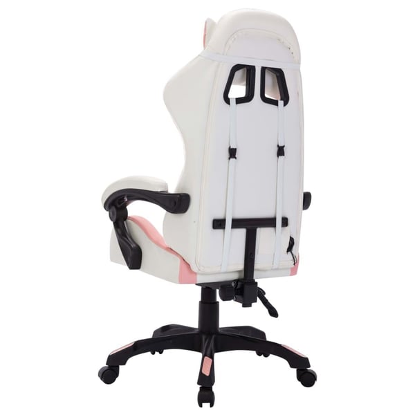 vidaXL gamingstol med LED-lys RGB-farver kunstlæder pink og sort