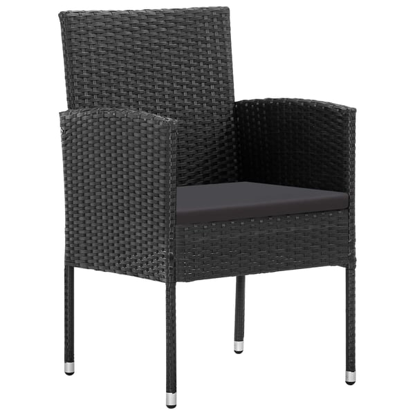vidaXL spisebordssæt til haven 5 dele polyrattan sort