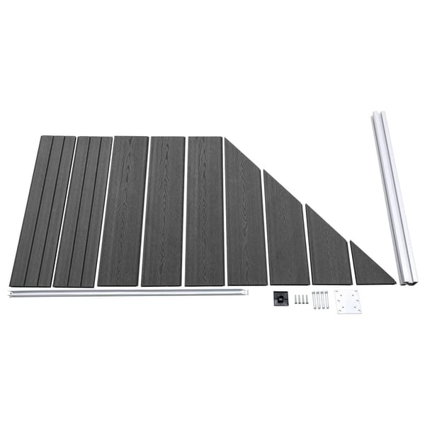 vidaXL hegnspanelsæt 619x(105-186) cm WPC sort