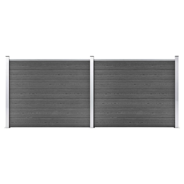 vidaXL Aitapaneelisarja WPC 353x146 cm musta