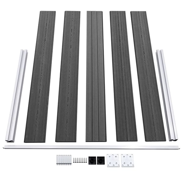 vidaXL Gjerdepanelsett WPC 699x105 cm svart