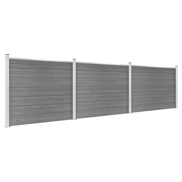 vidaXL hegnspanelsæt 526x146 cm WPC grå