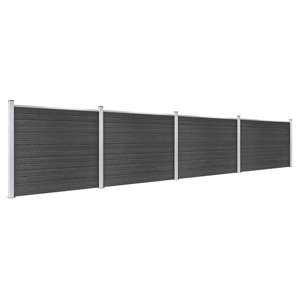 vidaXL hegnspanelsæt 699x146 cm WPC grå