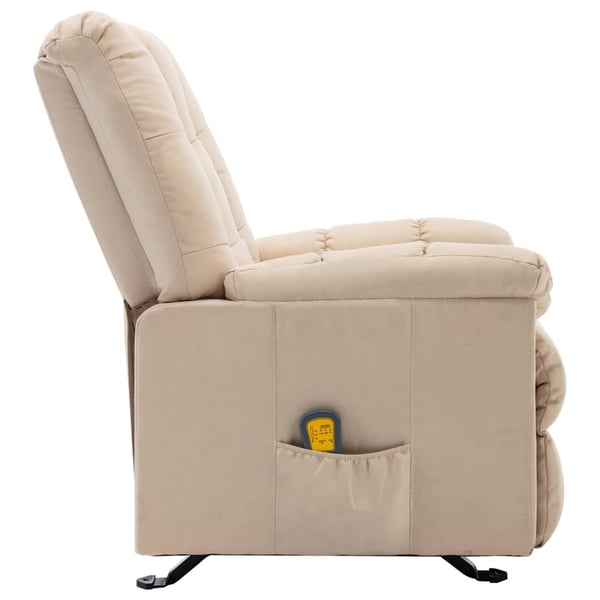 vidaXL massagestol stof cremefarvet