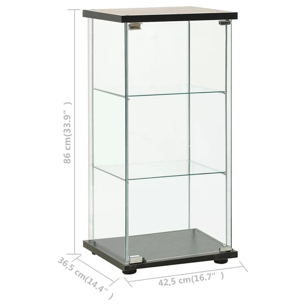 vidaXL Oppbevaringsskap herdet glass svart