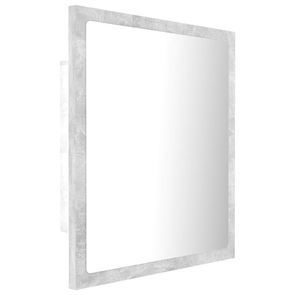 vidaXL LED-badespeil betonggrå 40x8,5x37 cm akryl