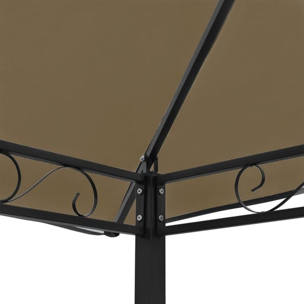 vidaXL Hagepaviljong med bord og benker 2,5x1,5x2,4 m gråbrun 180 g/m²
