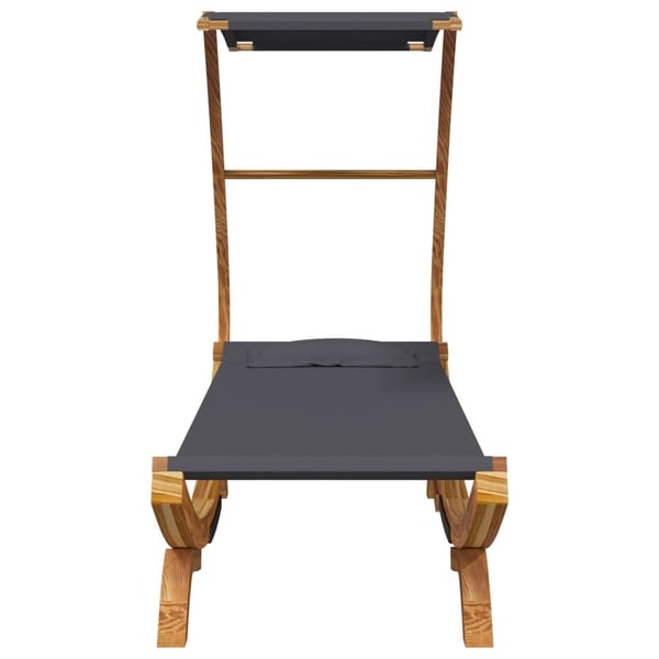 vidaXL loungeseng med baldakin 100x190x134 cm bøjet træ antracitgrå