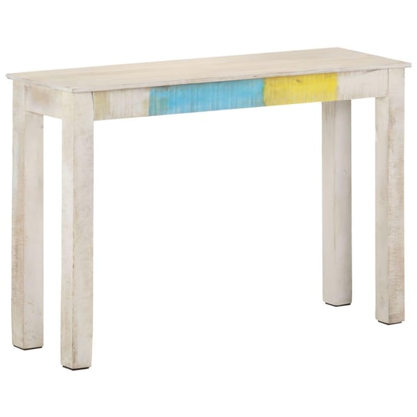 vidaXL Konsollbord hvit 115x35x77 cm grovt mangotre