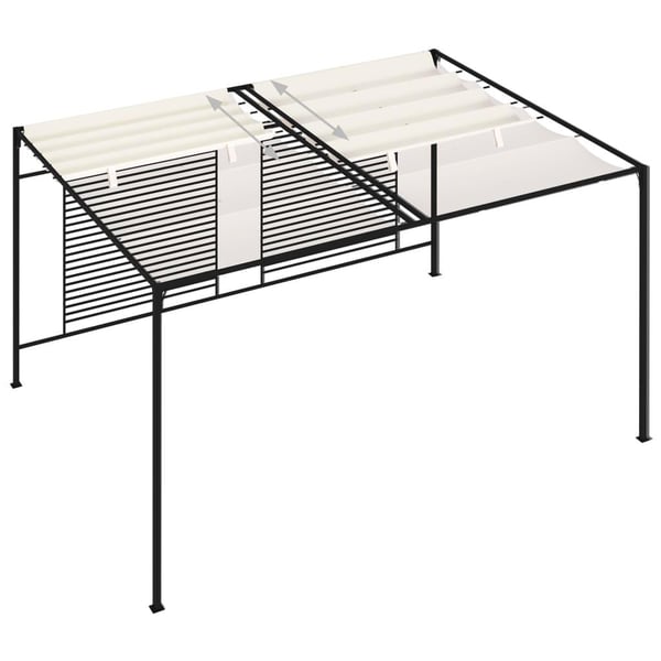 vidaXL Huvimaja sisäänvedettävä katto 3x4x2,3 m kerma 180 g/m²