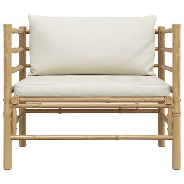 vidaXL havesofa med cremehvide hynder bambus