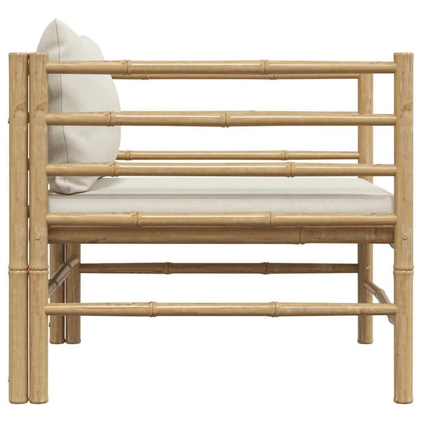 vidaXL havesofa med cremehvide hynder bambus