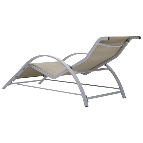 vidaXL Solsenger 2 stk med bord aluminium kremhvit