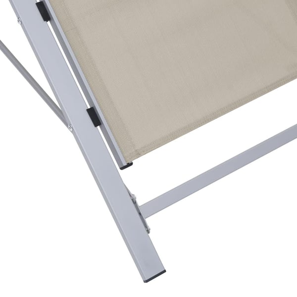 vidaXL Solsenger 2 stk med bord aluminium kremhvit