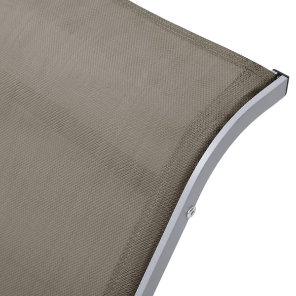 vidaXL Solsenger 2 stk med bord aluminium gråbrun
