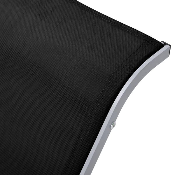 vidaXL liggestole 2 stk. med bord aluminium sort