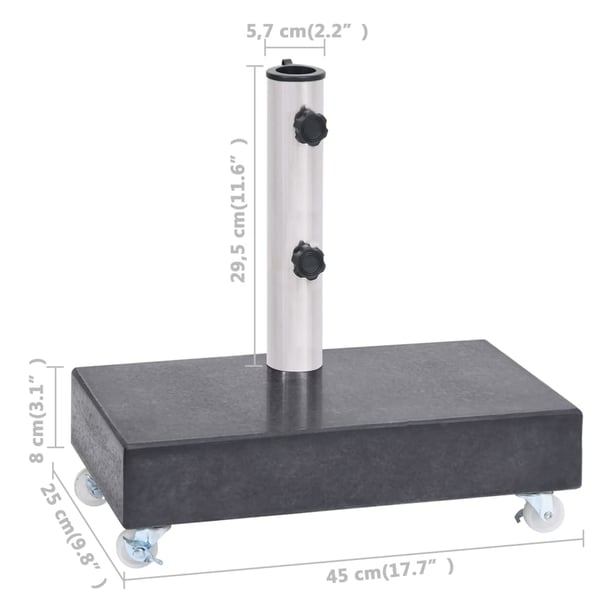 vidaXL Parasollfot svart 45x25x8 cm granitt