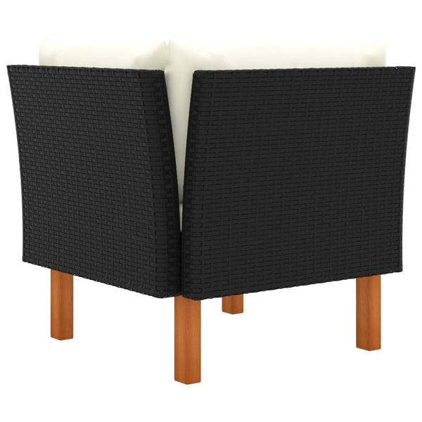 vidaXL hjørnedele til sofa 2 stk. polyrattan og massivt eukalyptustræ