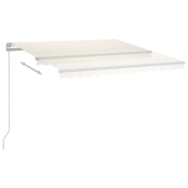 vidaXL Manuell uttrekkbar markise med LED 350x250 cm kremhvit