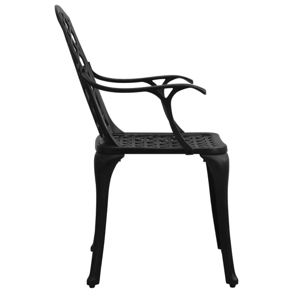 vidaXL Bistrosett 5 deler støpt aluminium svart