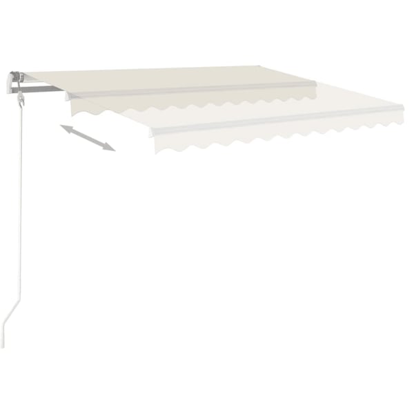 vidaXL Manuell uttrekkbar markise 450x300 cm kremhvit