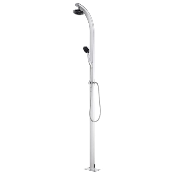vidaXL Hagedusj med brunt dusjbrett 220 cm aluminium
