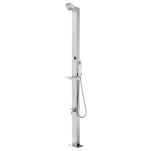vidaXL havebruser med brun bund 225 cm rustfrit stål