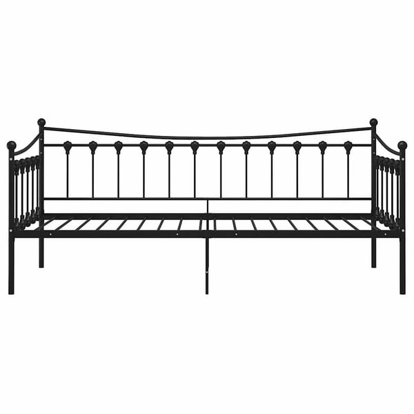 vidaXL Sängram bäddsoffa svart metall 90x200 cm