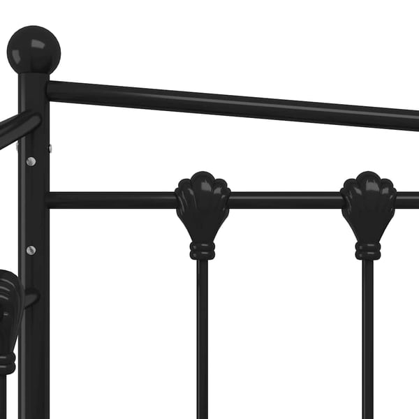 vidaXL Sängram bäddsoffa svart metall 90x200 cm