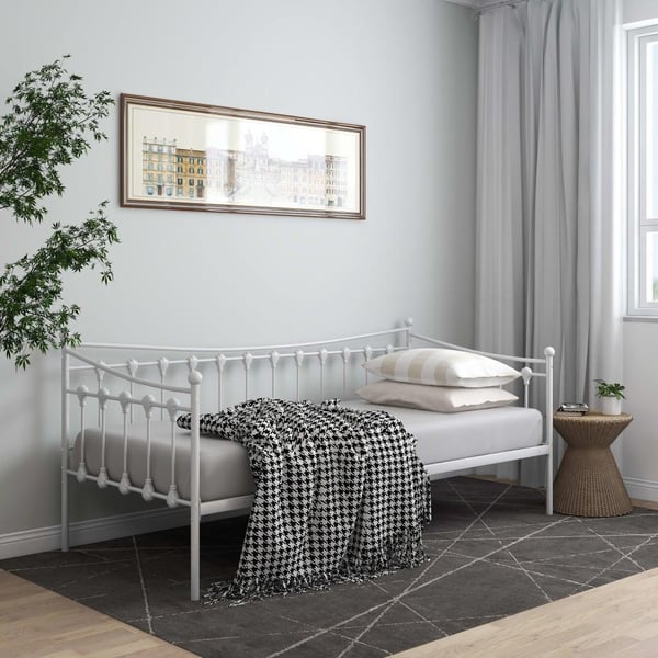 vidaXL Ramme til sovesofa hvit metall 90x200 cm