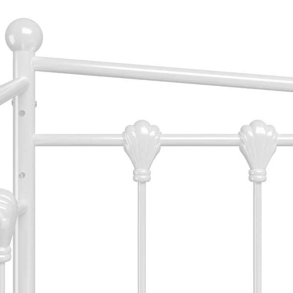 vidaXL Utdragbar sängram bäddsoffa vit metall 90x200 cm
