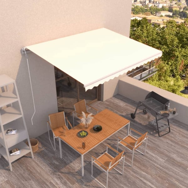 vidaXL Automatisk uttrekkbar markise 450x300 cm kremhvit