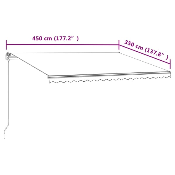 vidaXL Automatisk uttrekkbar markise 450x350 cm antrasitt