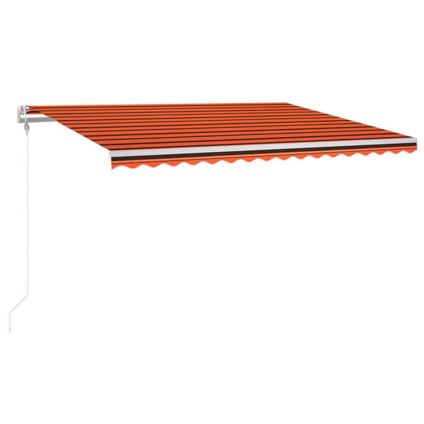 vidaXL markise m. LED + vindsensor 400x300 cm automatisk orange/brun