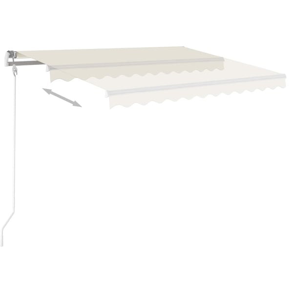 vidaXL Automatisk uttrekkbar markise 300x250 cm kremhvit