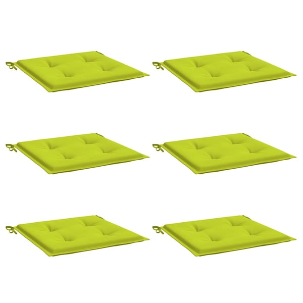 vidaXL Stolsdynor 6 st ljusgrön 40x40x3 cm oxfordtyg