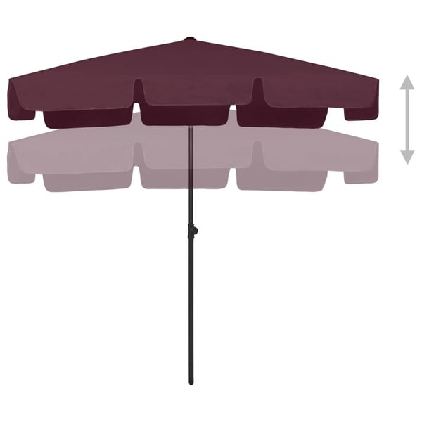 vidaXL Strandparasoll vinrød 200x125 cm