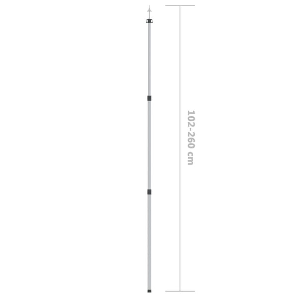 vidaXL Teleskopiske presenningstenger 102-260 cm 2 stk aluminium