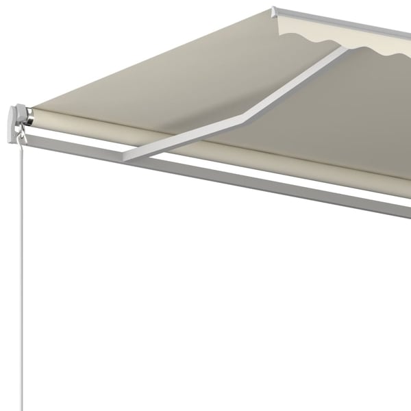 vidaXL Automatisk uttrekkbar markise med stolper 3x2,5 m kremhvit