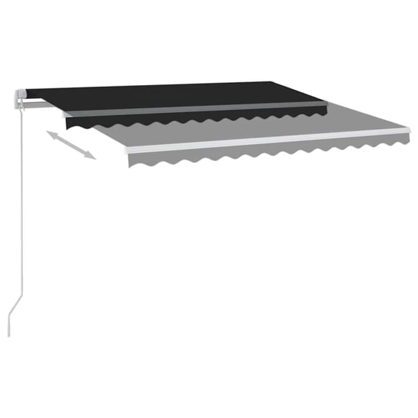 vidaXL Sisäänkelattava markiisi LED/tuulisensori 3,5x2,5 m antrasiitti