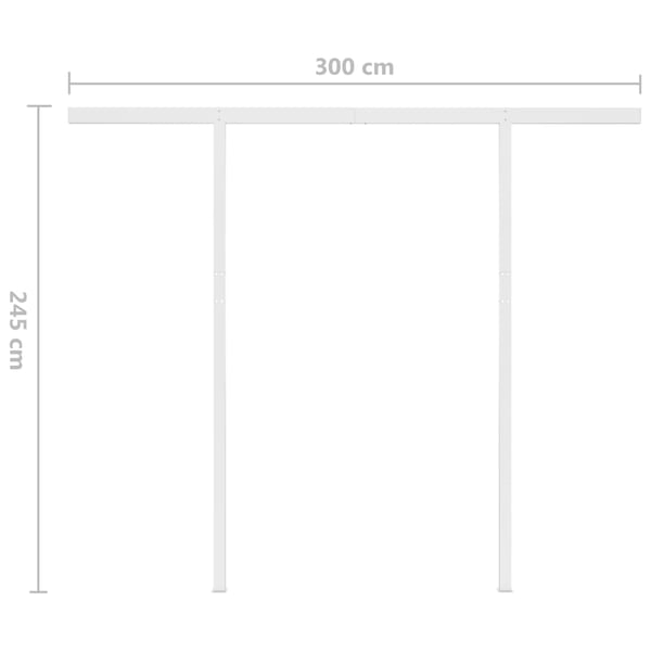 vidaXL Käsin sisäänkelattava markiisi LEDillä 3,5x2,5 m kerma