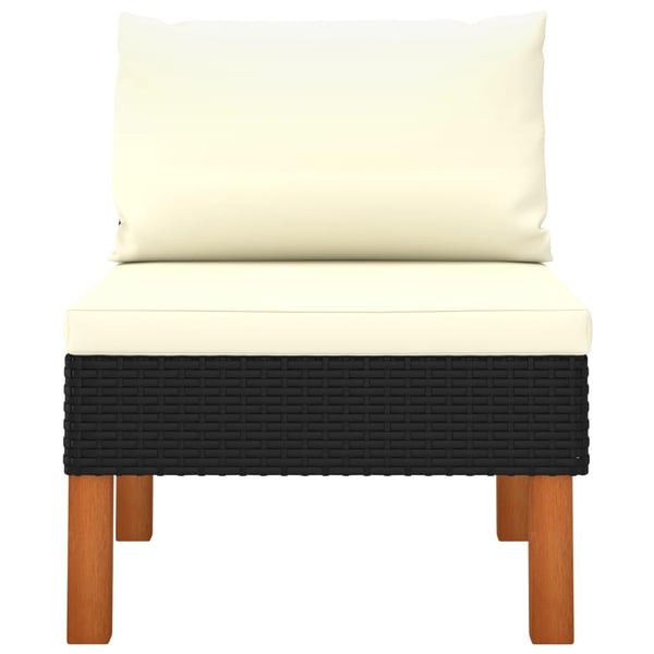 vidaXL midterdele til sofa 2 stk. polyrattan og massivt eukalyptustræ