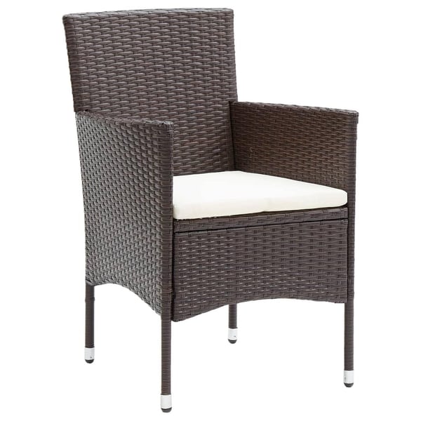 vidaXL spisebordsstole til haven 4 stk. polyrattan brun