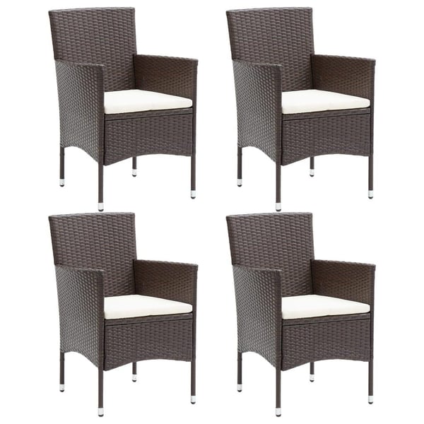 vidaXL spisebordsstole til haven 4 stk. polyrattan brun