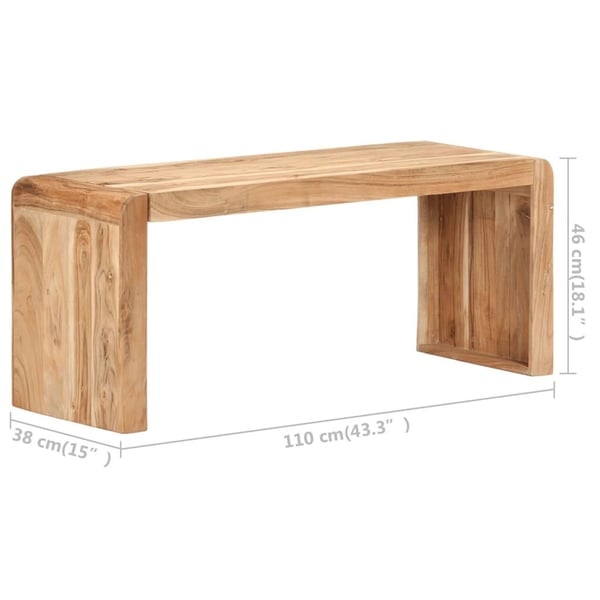 vidaXL Benk 110x38x46 cm heltre akasie