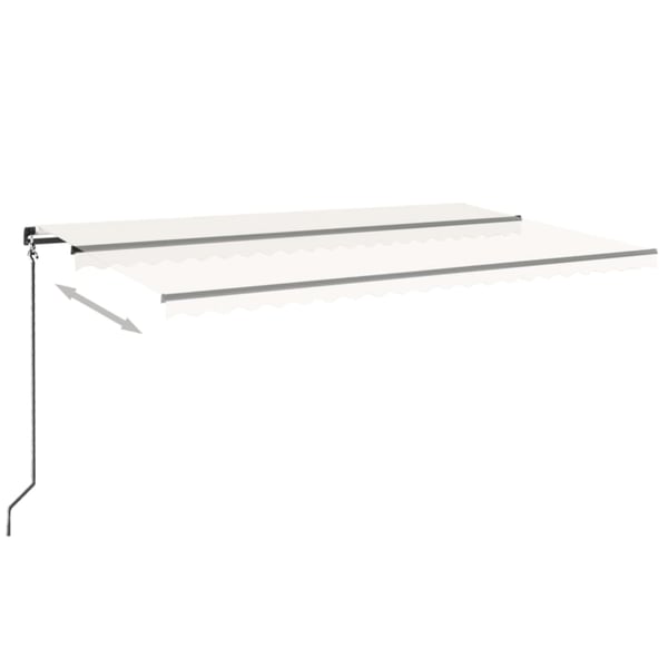 vidaXL Manuell uttrekkbar markise 500x350 cm kremhvit