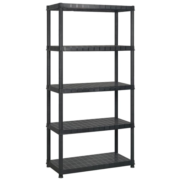 vidaXL Oppbevaringshylle 5 nivåer svart 170x40x185 cm plast