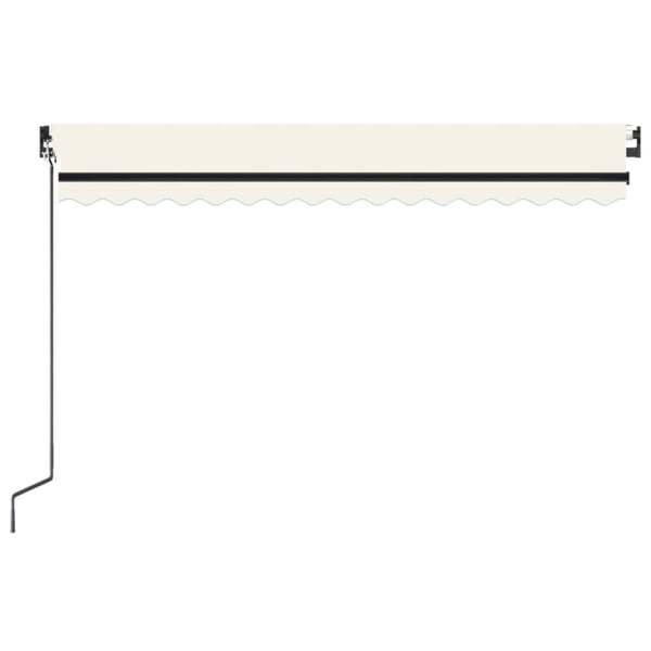 vidaXL Manuell uttrekkbar markise 450x300 cm kremhvit